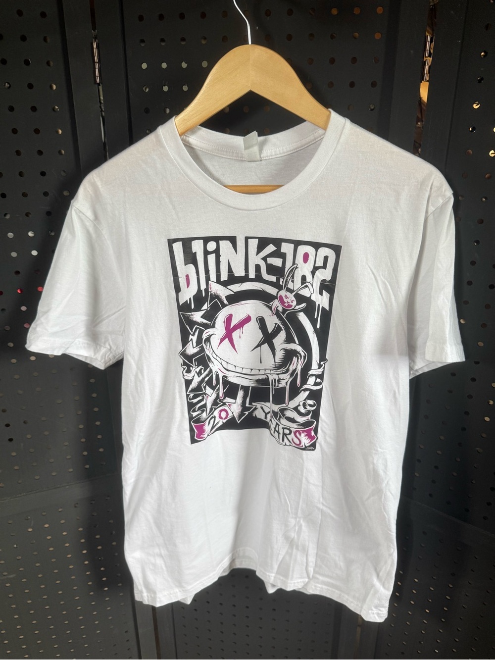 20 years Blink-182 Graphic Tee with Black and Pink Artwork